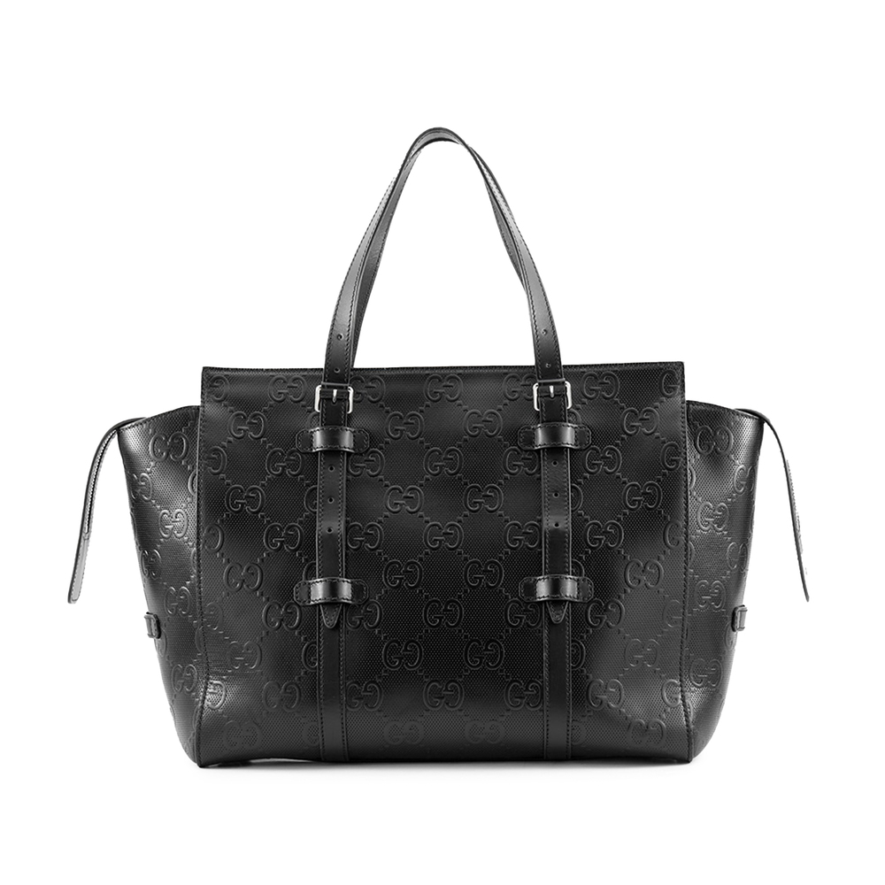 Pre-Loved Gucci GG Embossed Perforated Calfskin Tote